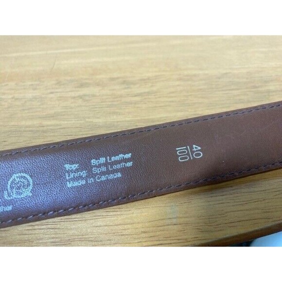 Bordeaux by Custom Leather Mens Brown Split Leather Belt Size 40 Made in Canada - Picture 6 of 11
